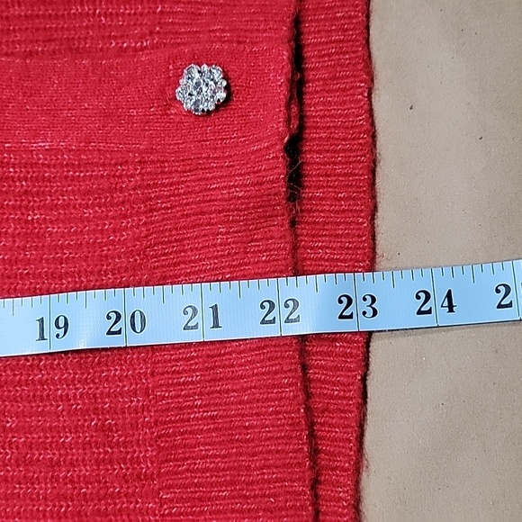 LOFT Size S Red Cardigan with Jeweled Buttons, Excellent Used Condition - Picture 13 of 15
